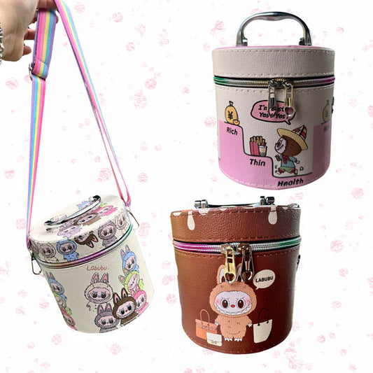 Monsters Bucket Bag/Makeup Case with Mirror and Strap