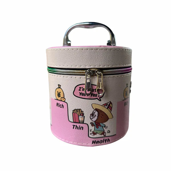 Monsters Bucket Bag/Makeup Case with Mirror and Strap