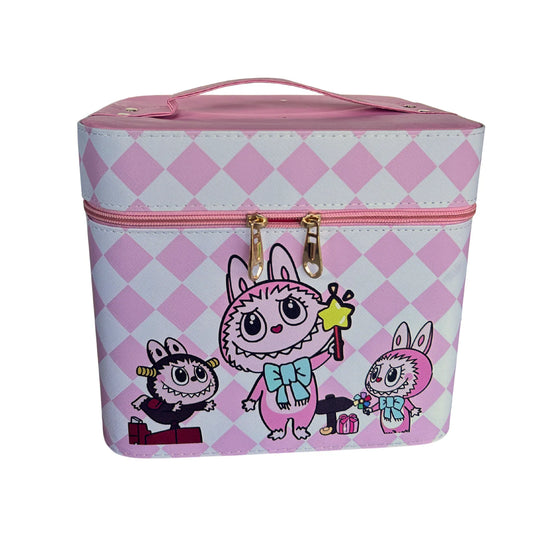 Pink Diamond Monster Cosmetic Case w/Mirror