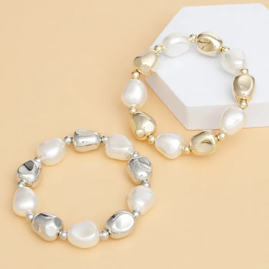 Baroque Style Pearl Stretch Bracelets