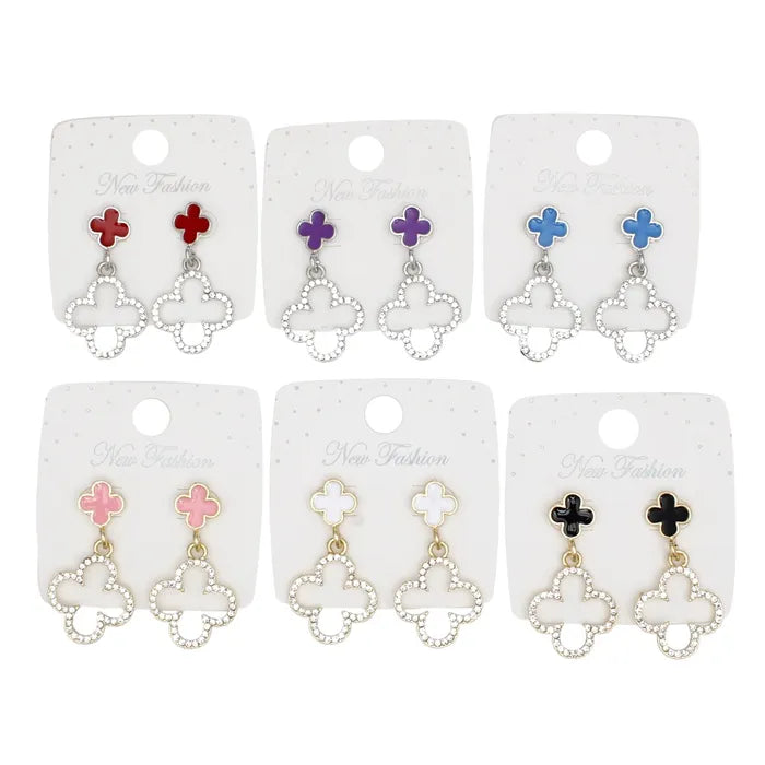 Colorful Quatrefoil Drop Earrings