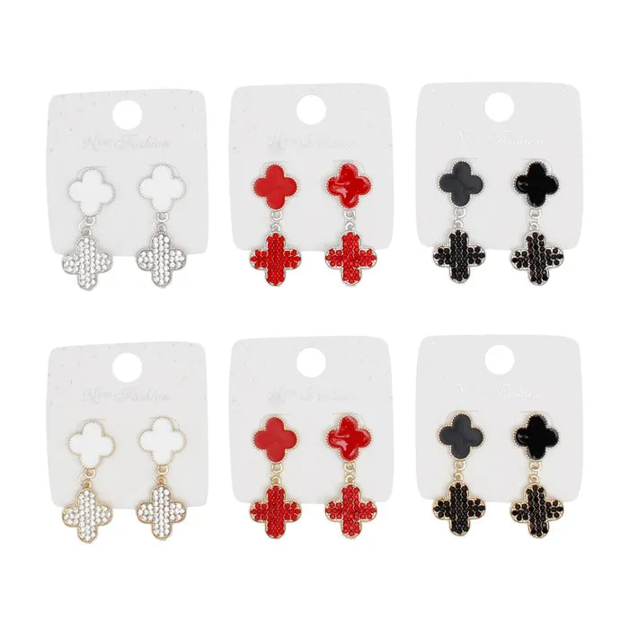 Double Quatrefoil Dangle Earrings