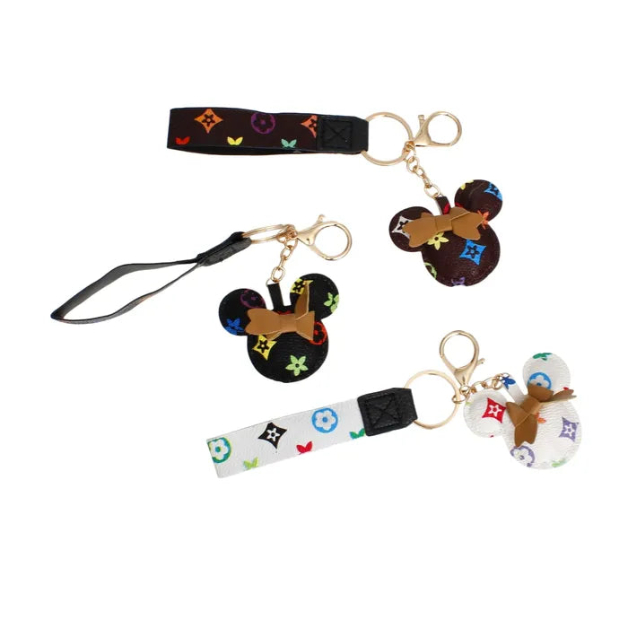 #5113 Multicolor Minnie Monogram Keychains