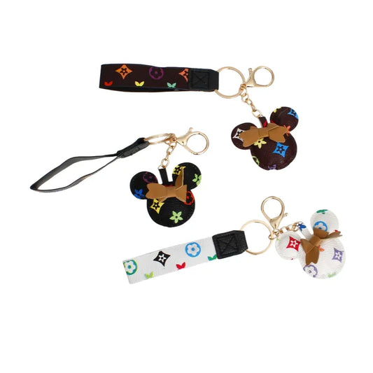 #5113 Multicolor Minnie Monogram Keychains